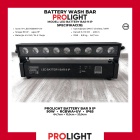 PROLIGHT LED BATTERY BAR 9 IP Baterijski wash bar 90 W RGBWA+UV IP65