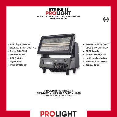 BLACKXPERT STRIKE M Moving Strobe IP65 1400 W Art-Net