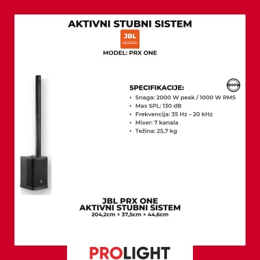 JBL PRX ONE Aktivni all-in-one stubni PA sistem 2000 W