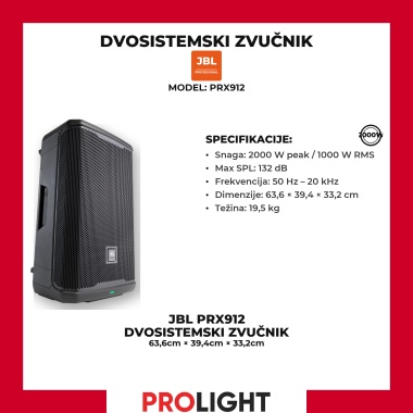 JBL PRX912 Aktivna zvučna kutija 12" 2000 W