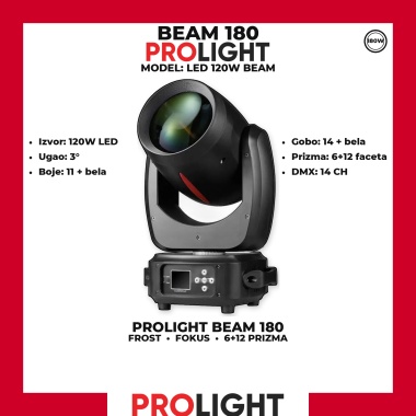 PROLIGHT BEAM 180 LED Beam Moving Head 180 W