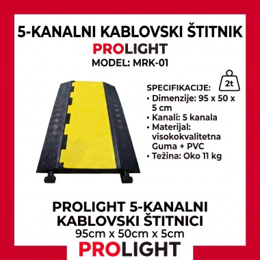 PROLIGHT MRK-01 Cable Cross 5 kanala, gumeni kablovski štitnik do 2 t