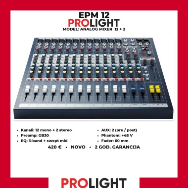 Soundcraft EPM12 Analogna mikseta 12 mono + 2 stereo