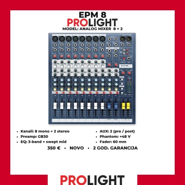 Soundcraft EPM8 Analogna mikseta 8 mono + 2 stereo