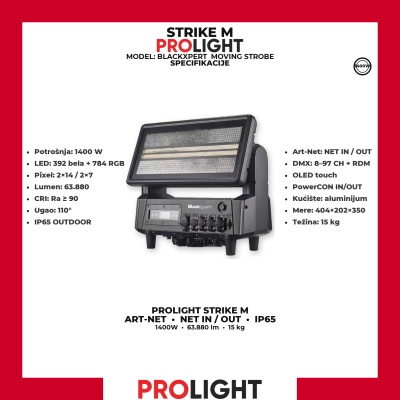 BLACKXPERT STRIKE M Moving Strobe IP65 1400 W Art-Net