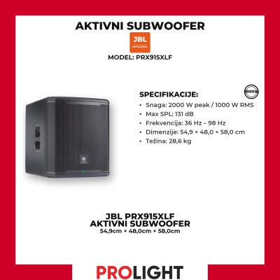 JBL PRX915XLF Aktivni subwoofer 15" 2000 W