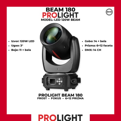 PROLIGHT BEAM 180 LED Beam Moving Head 180 W