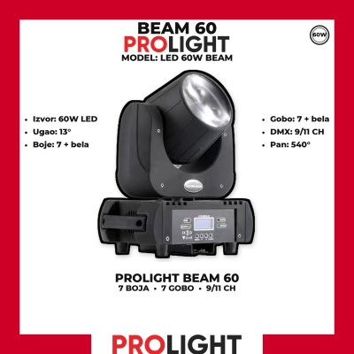 PROLIGHT BEAM 60 LED Beam Moving Head 60 W