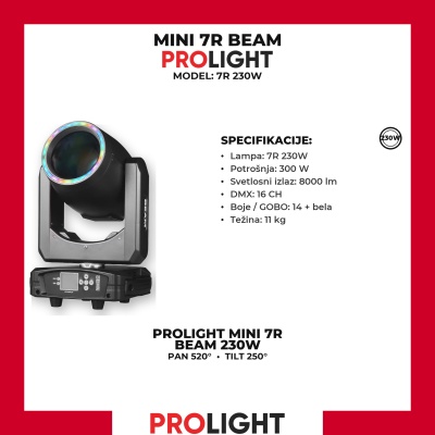 PROLIGHT Mini 7R Beam 230 W sa LED O-Ring prstenom
