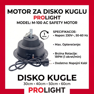 PROLIGHT Motor za disko kuglu 40 do 50 cm, 1 rpm