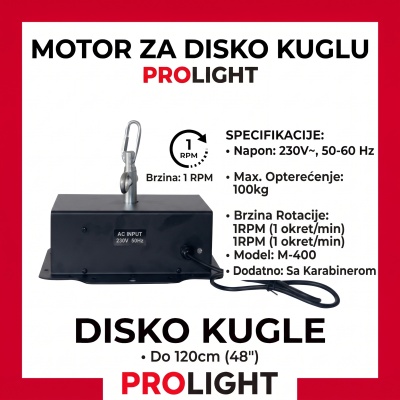 PROLIGHT Motor za disko kuglu 75 cm, 1 rpm