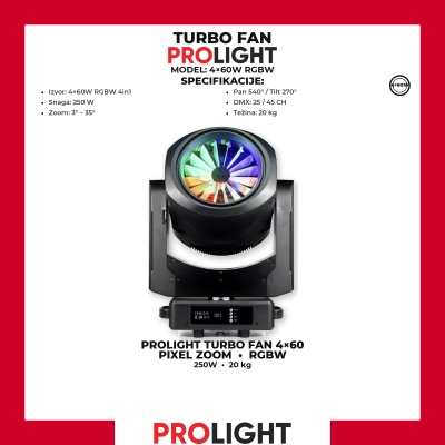 PROLIGHT TURBO FAN 4×60 LED Turbofan Moving Head 4×60 W RGBW