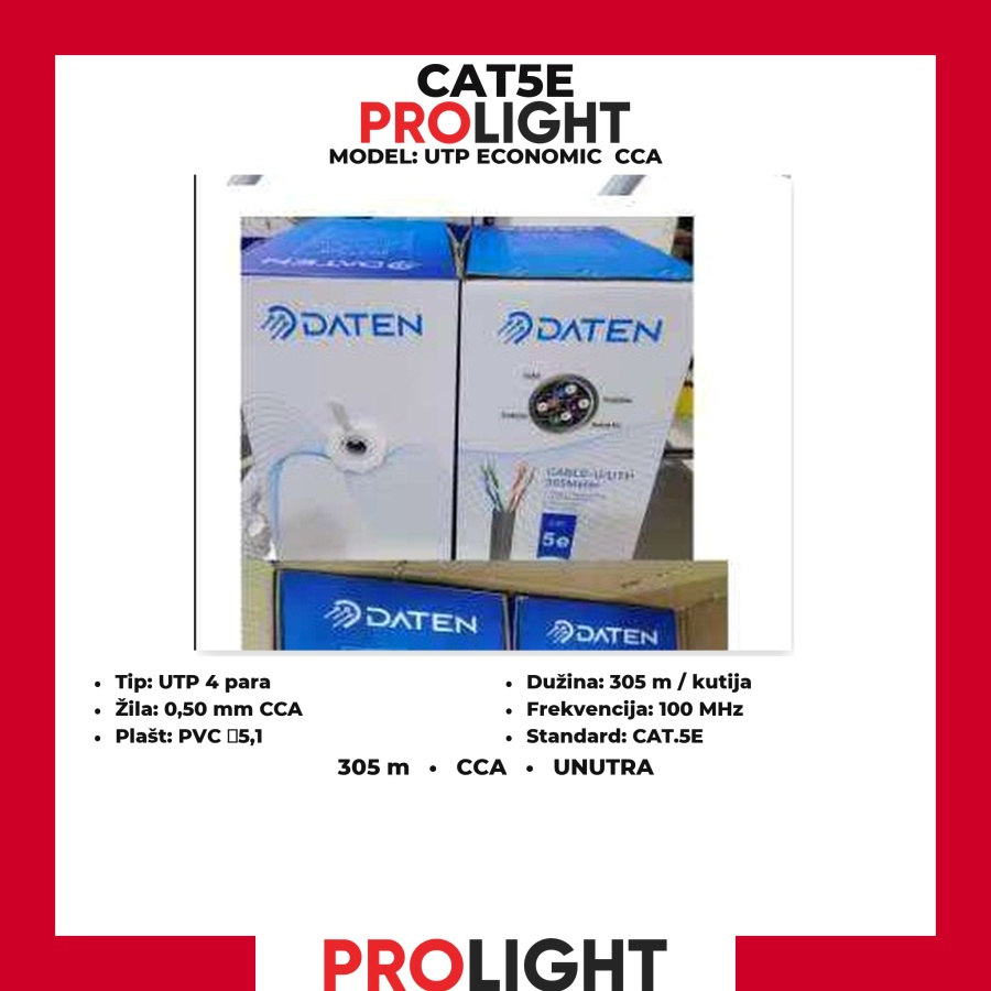 PROLIGHT CAT5E UTP Economic CCA mrežni kabl 305 m