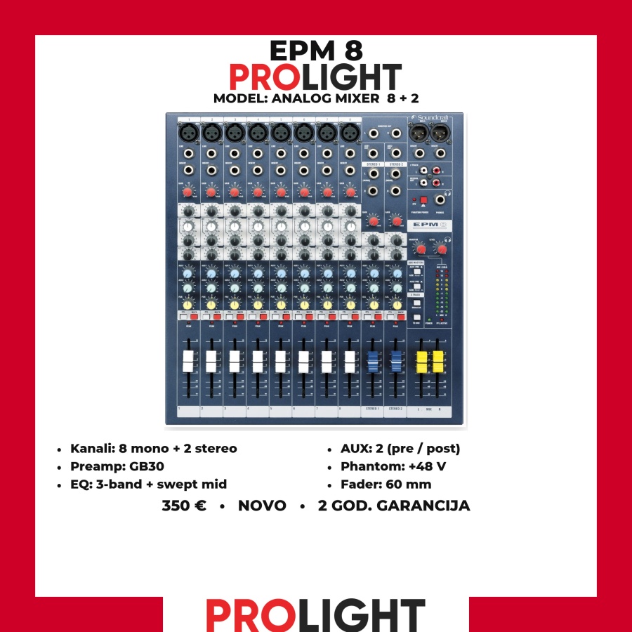 Soundcraft EPM8 Analogna mikseta 8 mono + 2 stereo